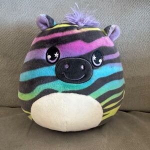 Safiya 5” Colorful Plush Zebra Toy